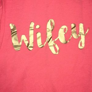 Coral “Wifey” tank top